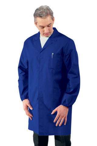Camice da lavoro uomo blu 100% cotone 250gr con polsino elastico Logica  9100BLU